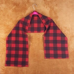 GAP Scarf Red Check Buffalo Plaid Fleece Rectangle 54x11